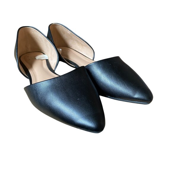 A New Day - Julie Ballet D'orsay Black Flats Size 9 - Picture 1 of 9